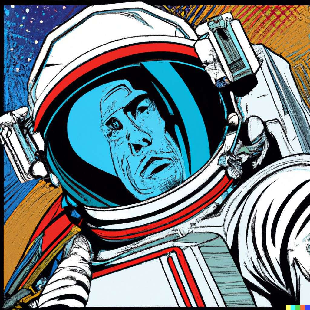 an astronaut, comic book illustration, realism style
